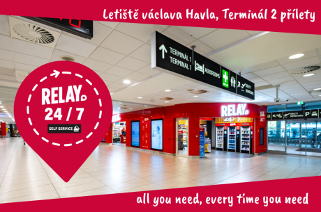 RELAY na Letišti Václava Havla nyní v samooblužném režimu 24/7